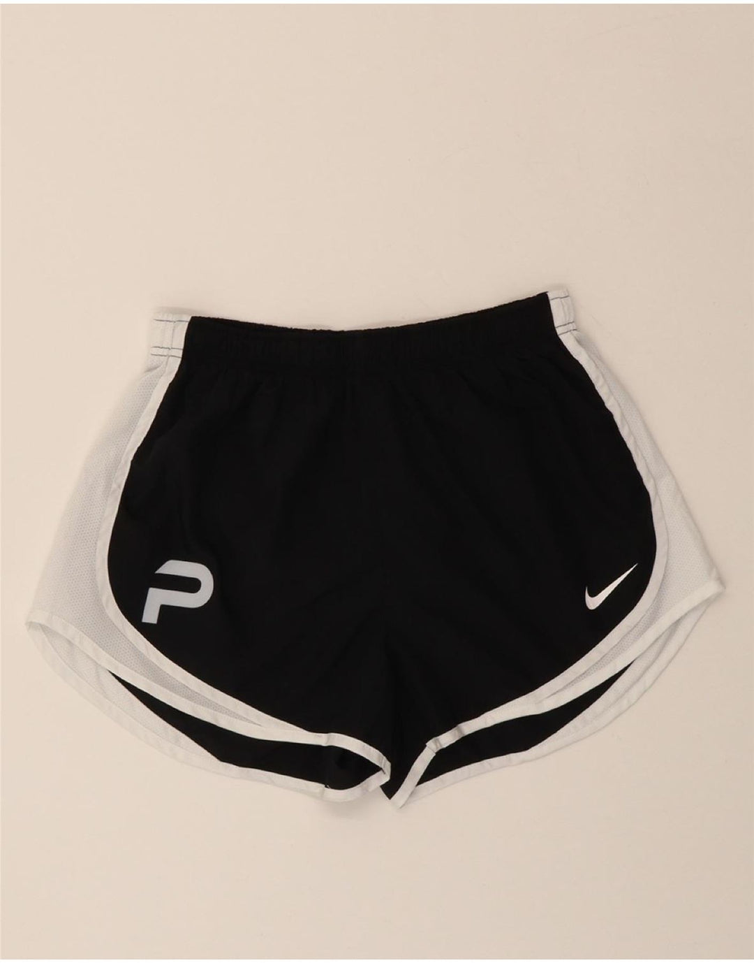 NIKE Womens Dri Fit Sport Shorts UK 12 Medium  Black Colourblock Polyester Vintage Nike and Second-Hand Nike from Messina Hembry 