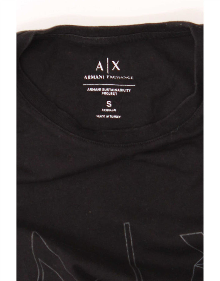 Мужская футболка Armani Exchange Regular с рисунком, маленький черный, с геометрическим рисунком
