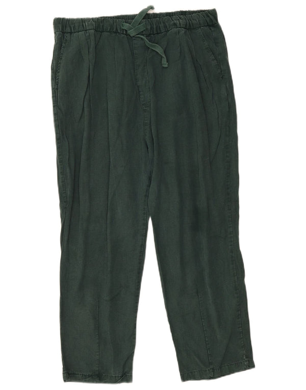 Женские прямые повседневные брюки Zara, большие, W30 L32, зеленые, лиоцелл