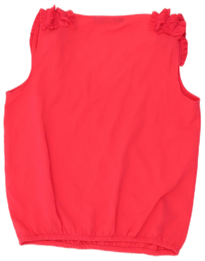 Женская блузка без рукавов с оборками спереди Zara UK 14, средний красный