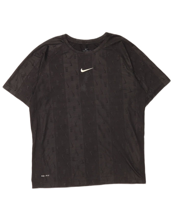 Футболка с рисунком Nike Dri Fit для мальчиков, топ 13–14 лет, размер XL, черная полоска