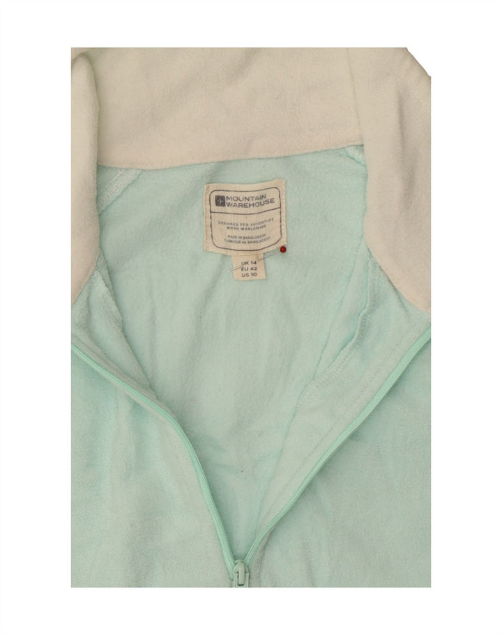 MOUNTAIN WAREHOUSE Womens Zip Neck Fleece Jumper UK 14 Medium Turquoise Vintage Mountain Warehouse and Second-Hand Mountain Warehouse from Messina Hembry 