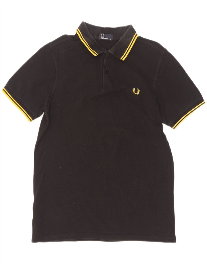 Мужская рубашка-поло Fred Perry, хлопок в черную полоску среднего размера
