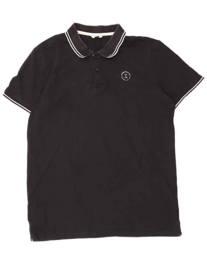 Мужская рубашка-поло Jack & Jones XL в черную полоску