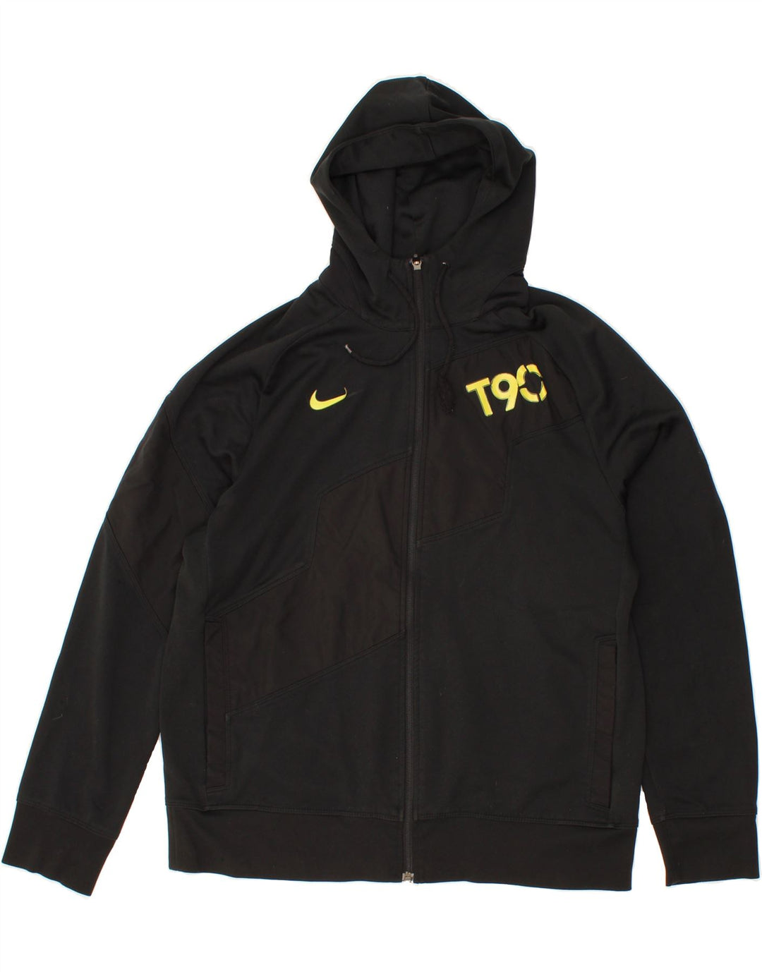 NIKE Mens Graphic Zip Hoodie Sweater Large Black Polyester Vintage Nike and Second-Hand Nike from Messina Hembry 