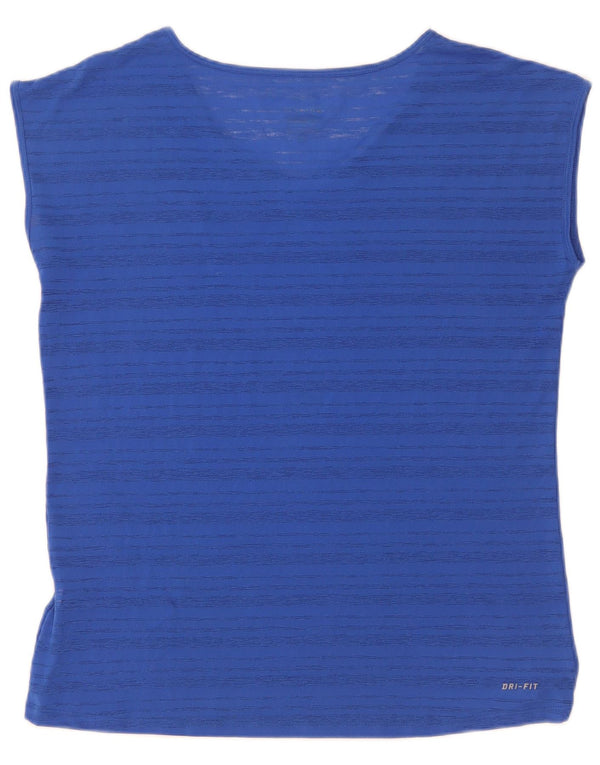 Женская футболка Nike Dri Fit Top UK 14, средний синий в полоску