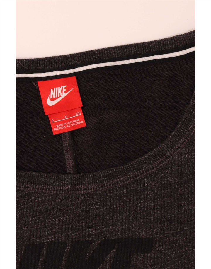 Женский джемпер большого размера с рисунком Nike UK 10, маленький серый хлопковый