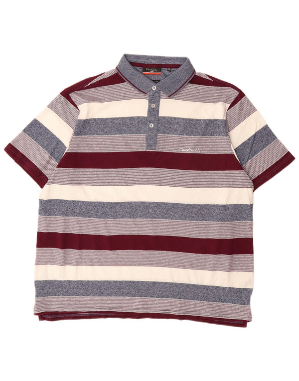 Мужская рубашка-поло стандартного кроя Pierre Cardin 2XL, хлопок в разноцветную полоску