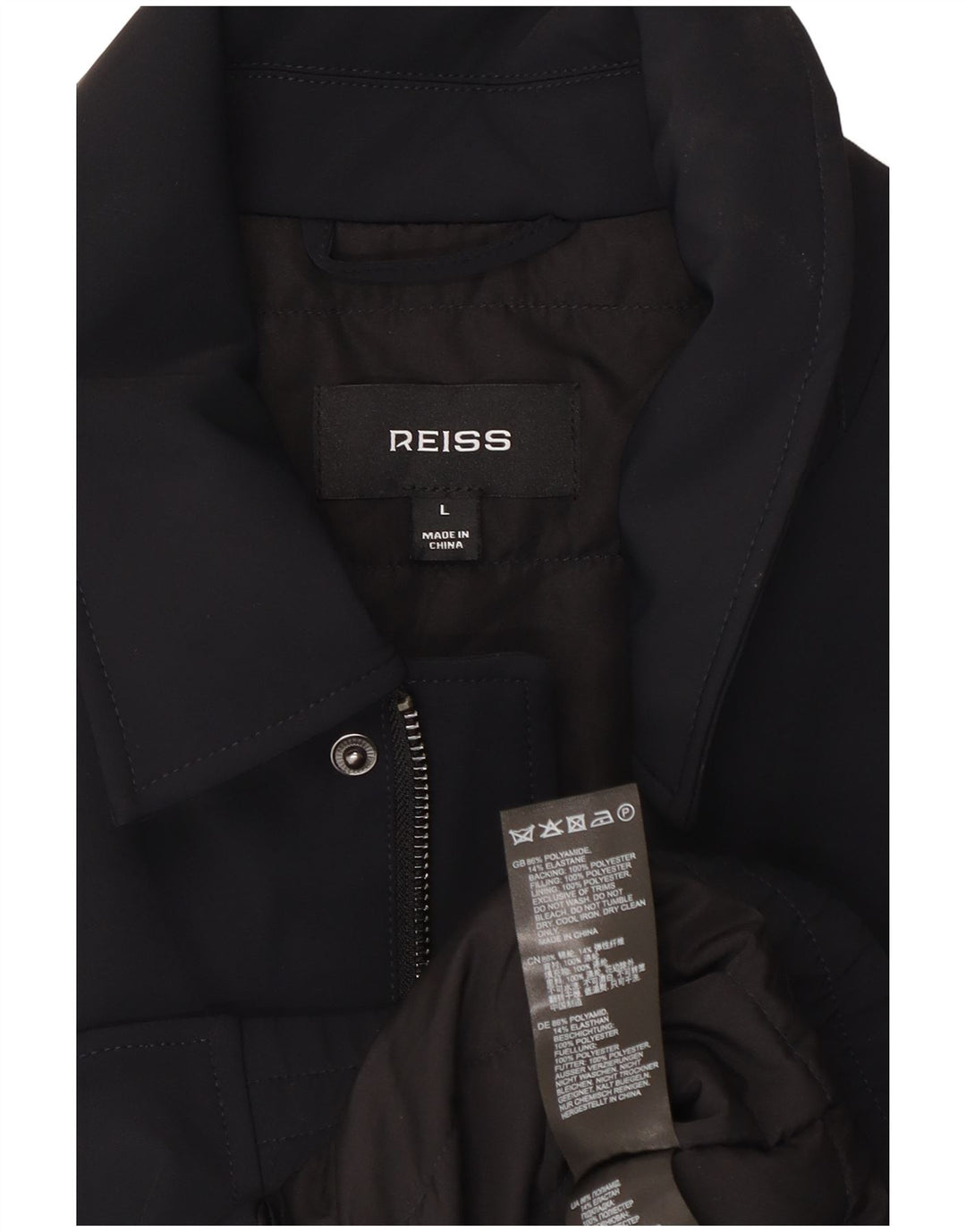 Мужская куртка-бомбер Reiss UK 40, большая, черная, полиэстер