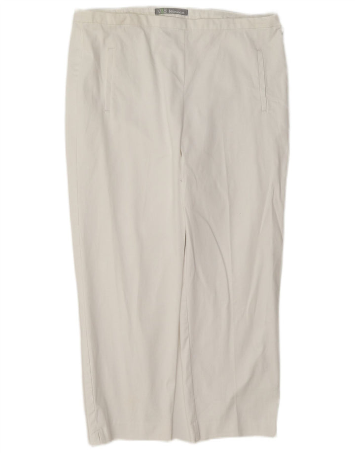 Женские капри Marks & Spencer UK 12, средние W30 L21, белый хлопок