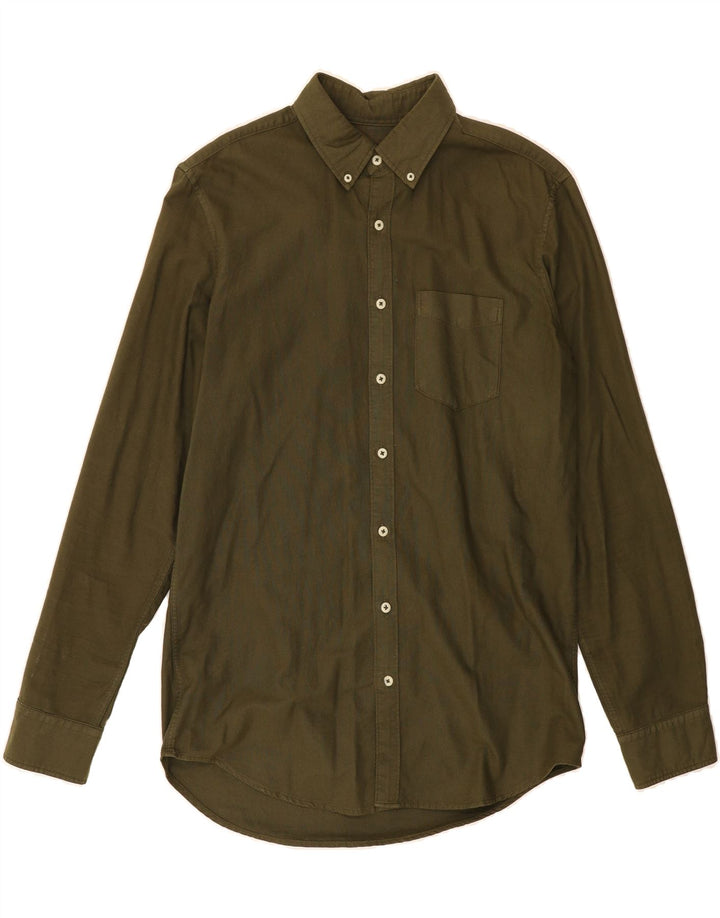 AMERICAN EAGLE OUTFITTERS Mens Classic Fit Shirt Medium Khaki Cotton Vintage American Eagle Outfitters and Second-Hand American Eagle Outfitters from Messina Hembry 