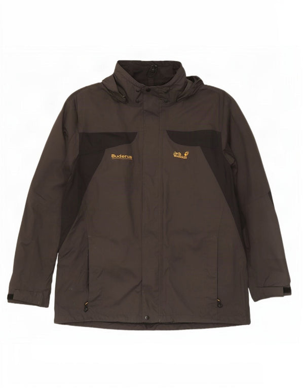 Мужская дождевик Jack Wolfskin UK 50 3XL Хаки Полиамид с цветными блоками