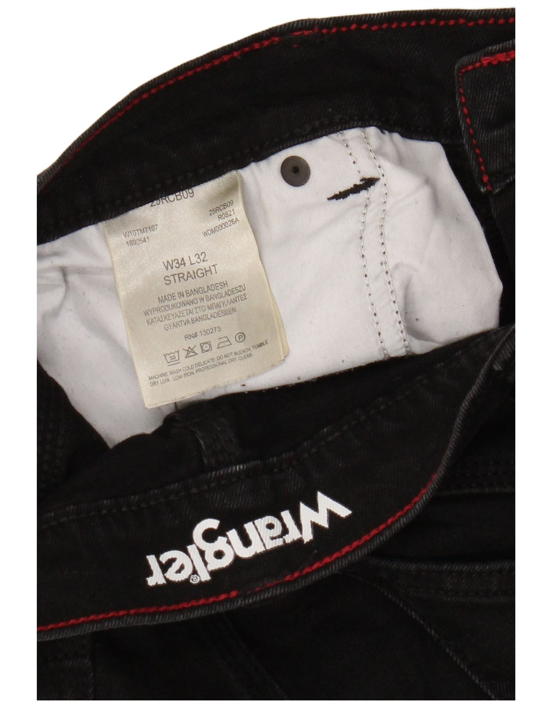 Мужские прямые джинсы Wrangler W34 L29, черный хлопок