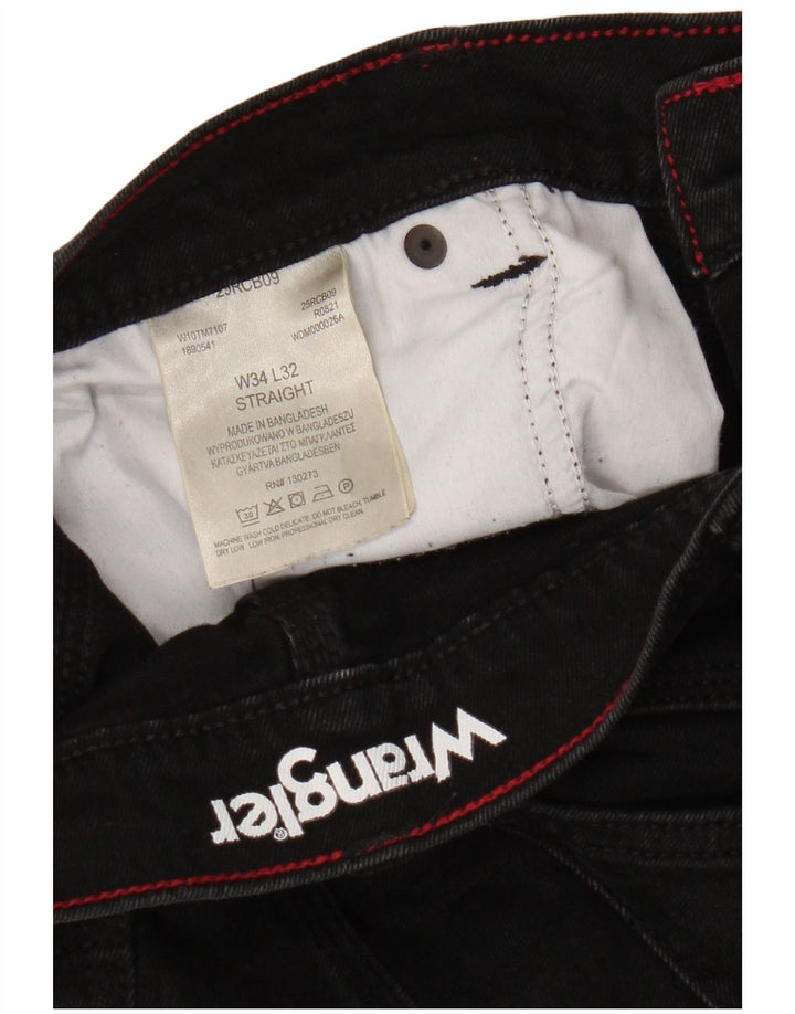 Мужские прямые джинсы Wrangler W34 L29, черный хлопок