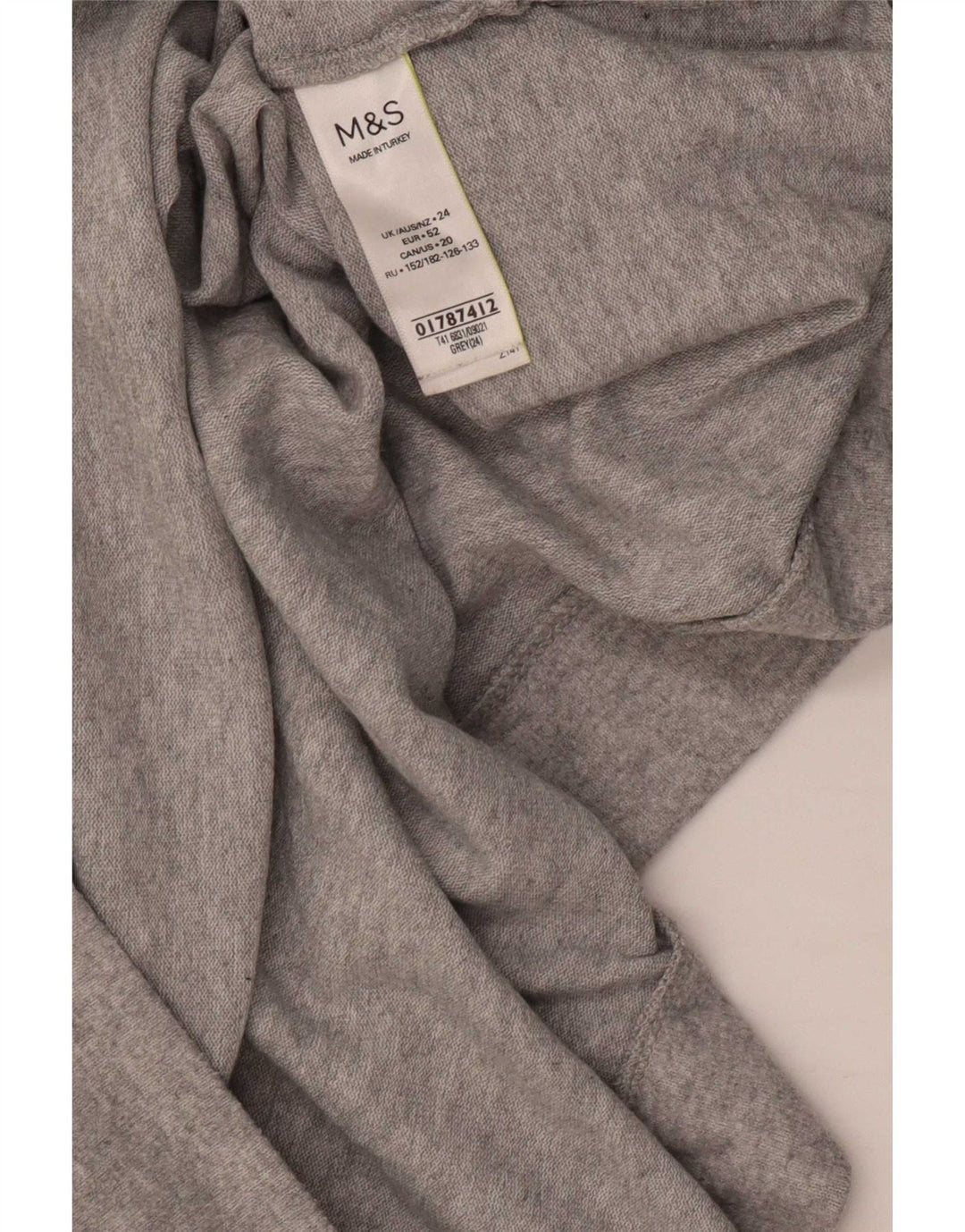 Женский джемпер с высоким воротником Marks & Spencer UK 24 4XL, серый полиэстер