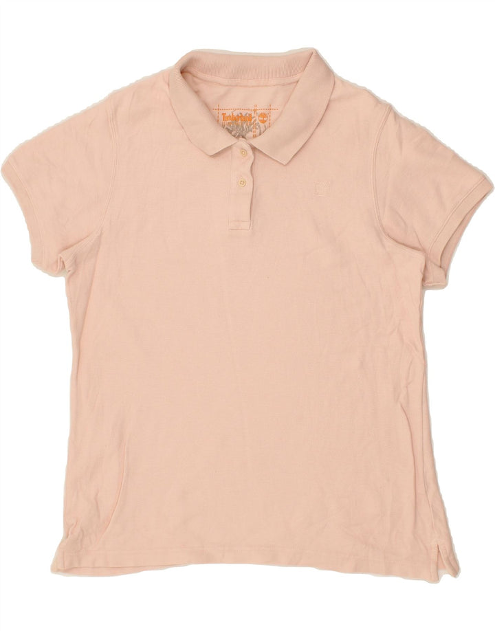 TIMBERLAND Womens Polo Shirt UK 14 Large Pink Vintage Timberland and Second-Hand Timberland from Messina Hembry 