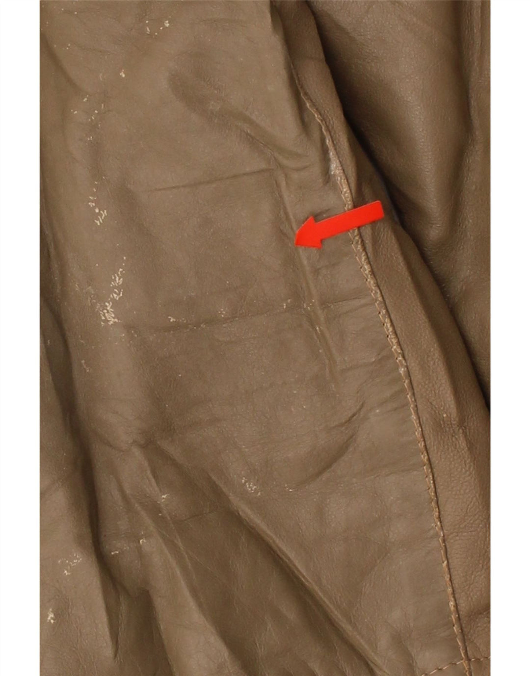 VINTAGE Mens Leather Jacket IT 48 Medium Khaki Leather Vintage Vintage and Second-Hand Vintage from Messina Hembry 