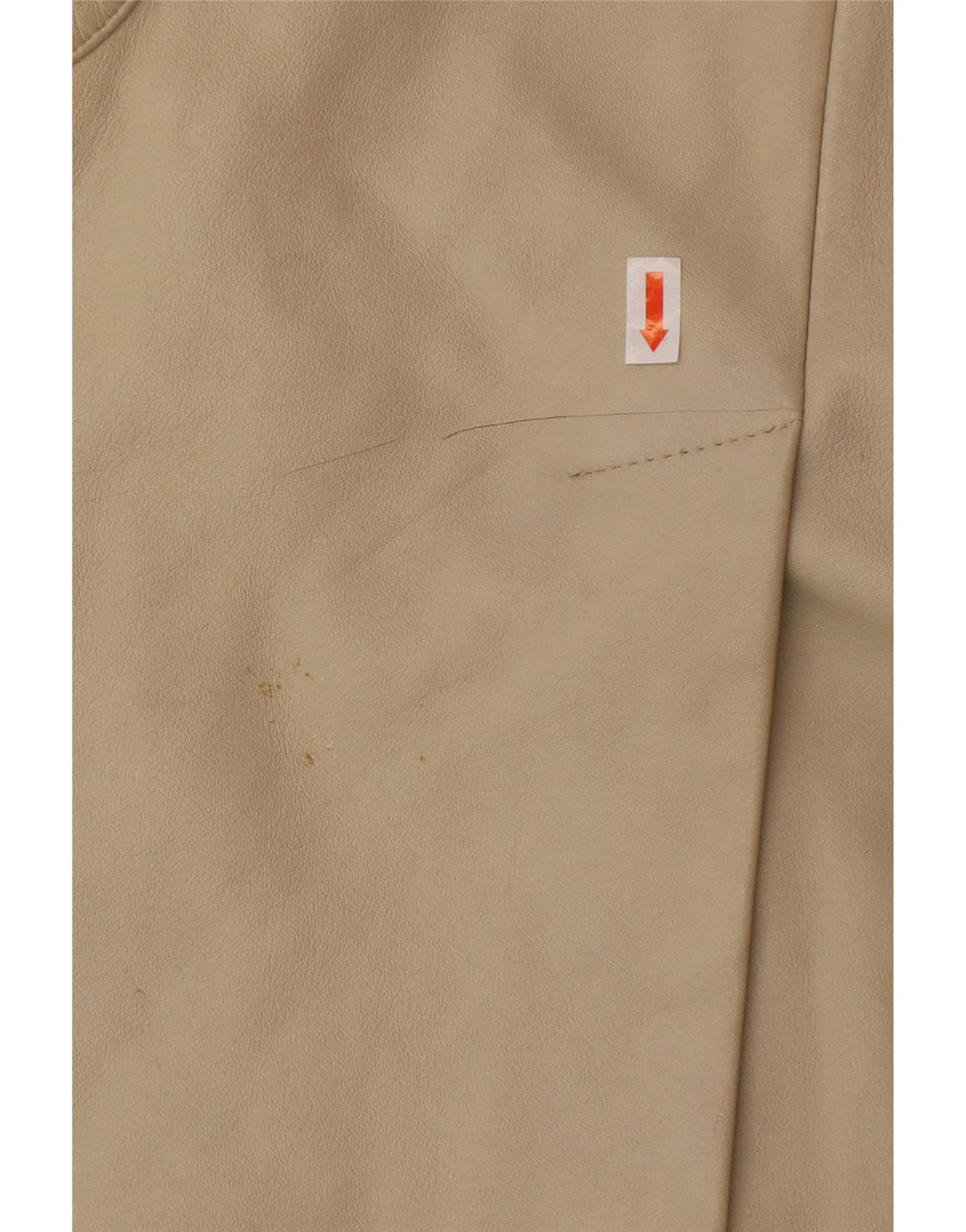 OLLY & CO Женское кожаное пальто UK 10 маленькое бежевое кожаное