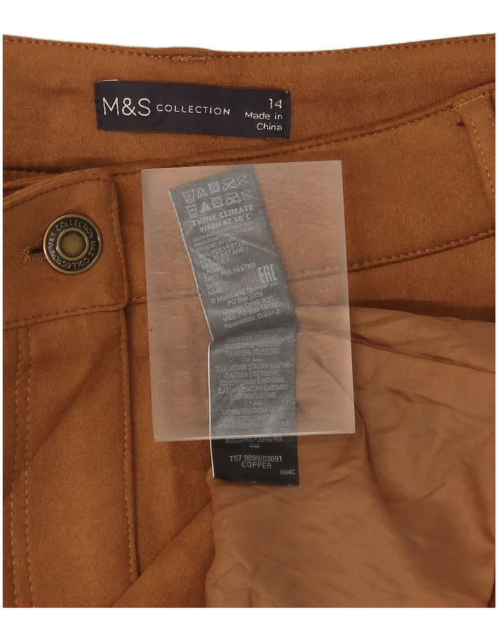 Женская мини-юбка Marks & Spencer UK 14, большая W34, бежевый полиэстер