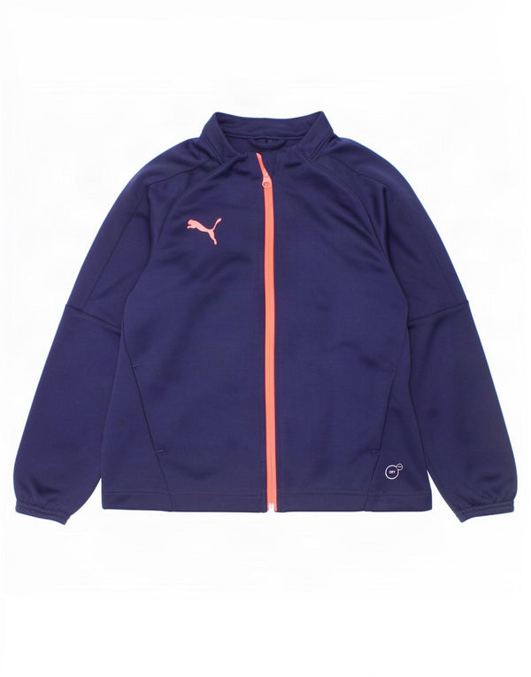 Спортивный костюм Puma для девочек, верхняя куртка 7-8 лет, темно-синий полиэстер