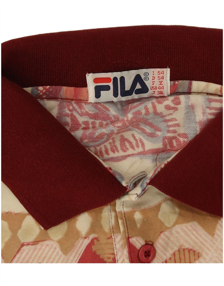 Мужская рубашка-поло Fila IT 54 XL, разноцветный хлопок с геометрическим рисунком