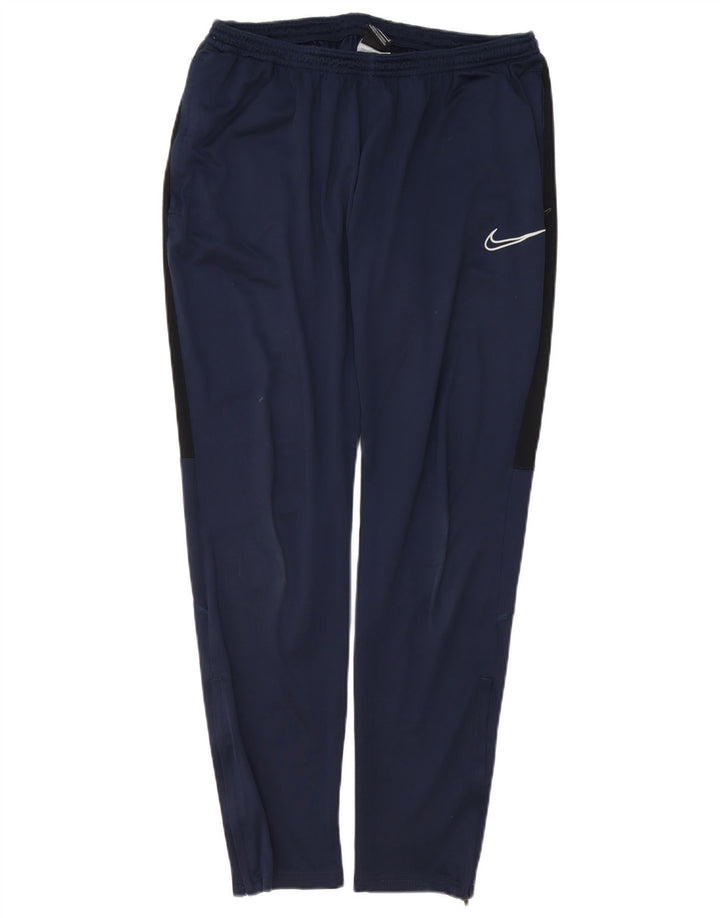 Мужские спортивные брюки Nike Dri Fit, большие темно-синие брюки из полиэстера