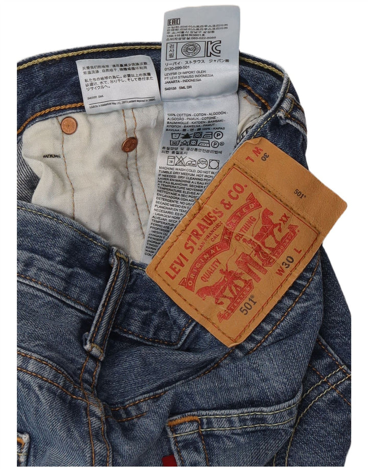 Мужские джинсовые шорты Levi's 501 W30, средний синий хлопок