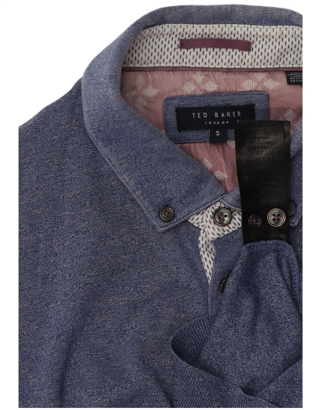 Мужская рубашка-поло Ted Baker, размер 5 XL, синяя, хлопок