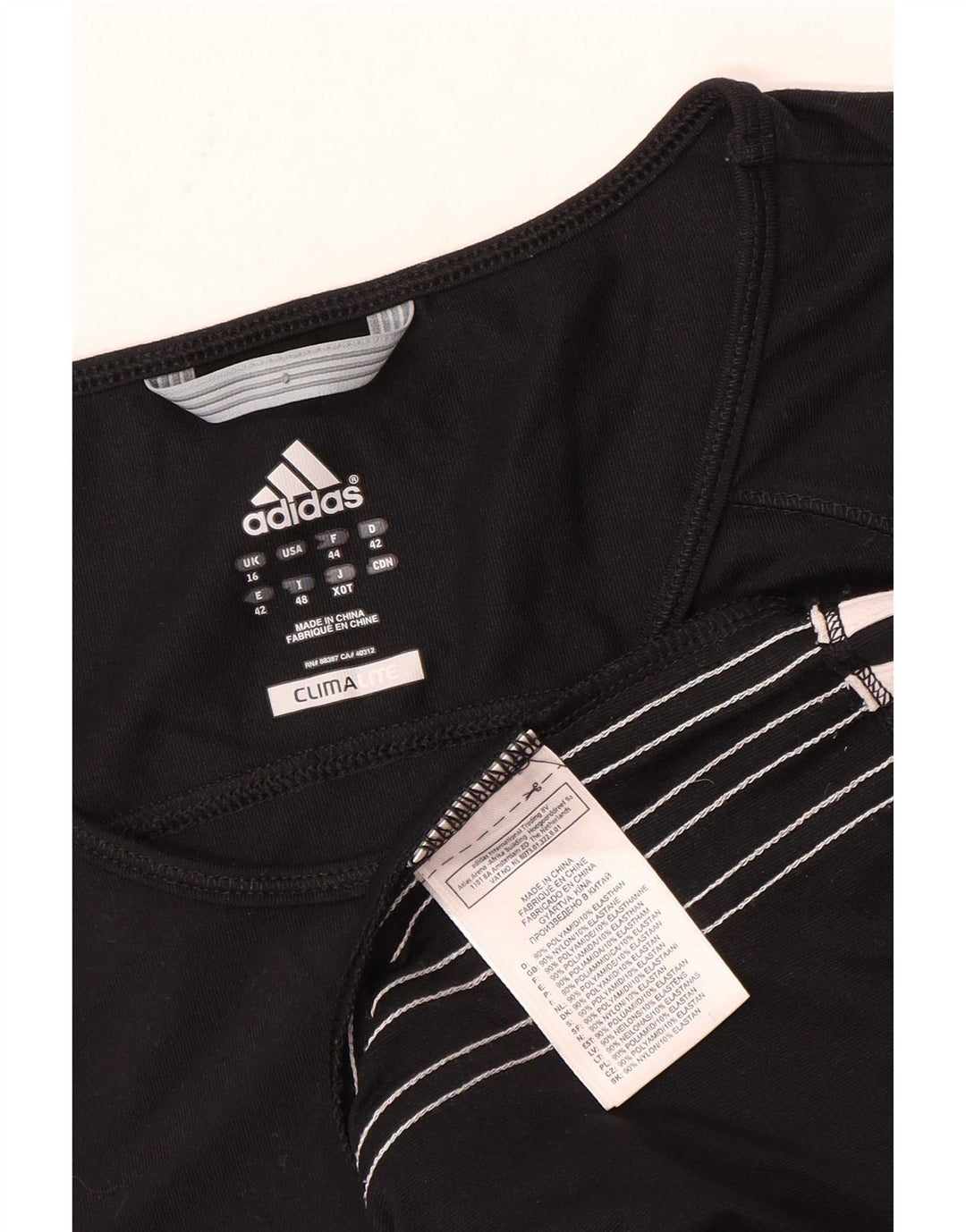 Женская футболка Adidas Climalite Top UK 16, большая, черная, полиамид