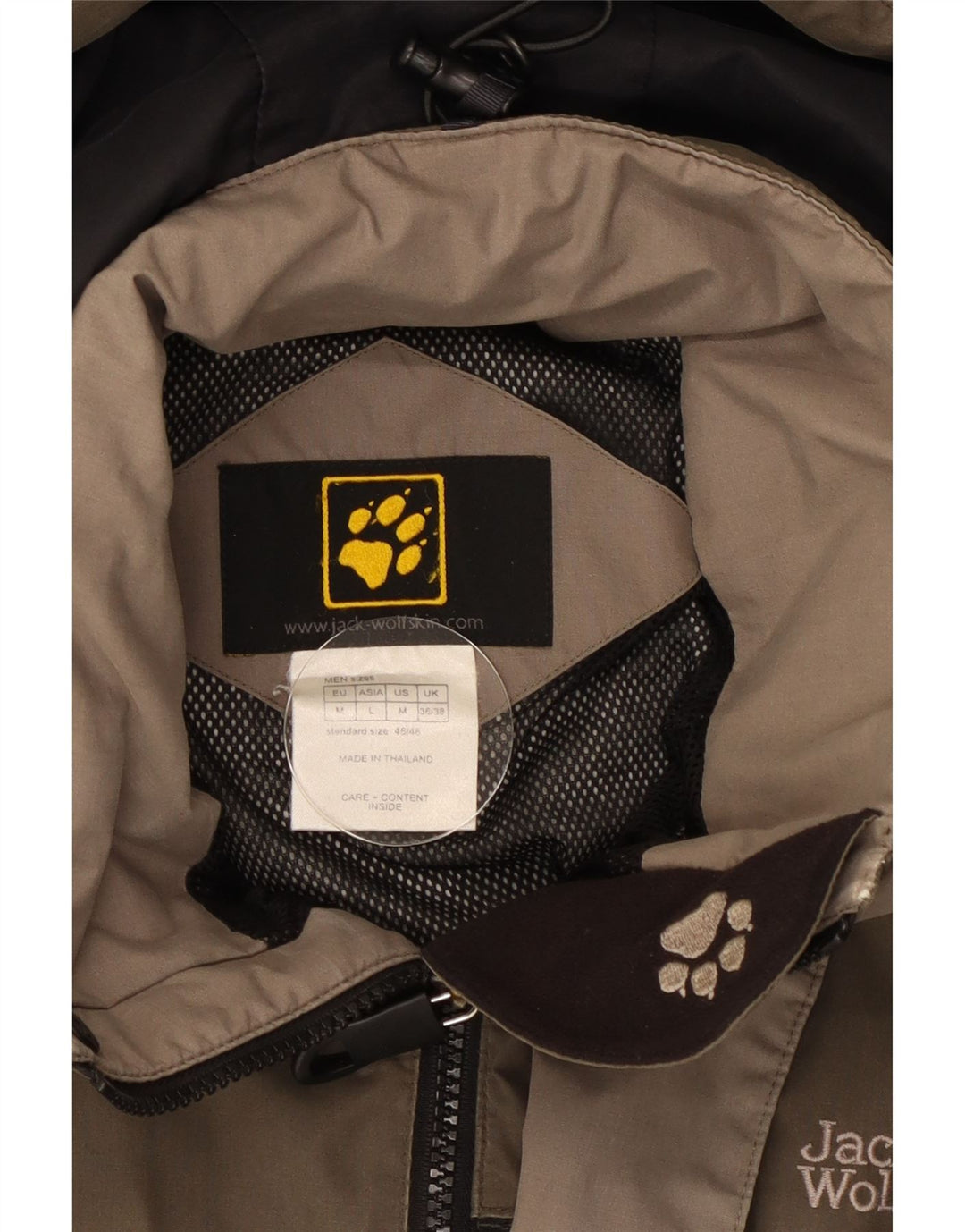 Мужская ветровка с капюшоном Jack Wolfskin UK 36/38 Средний Бежевый