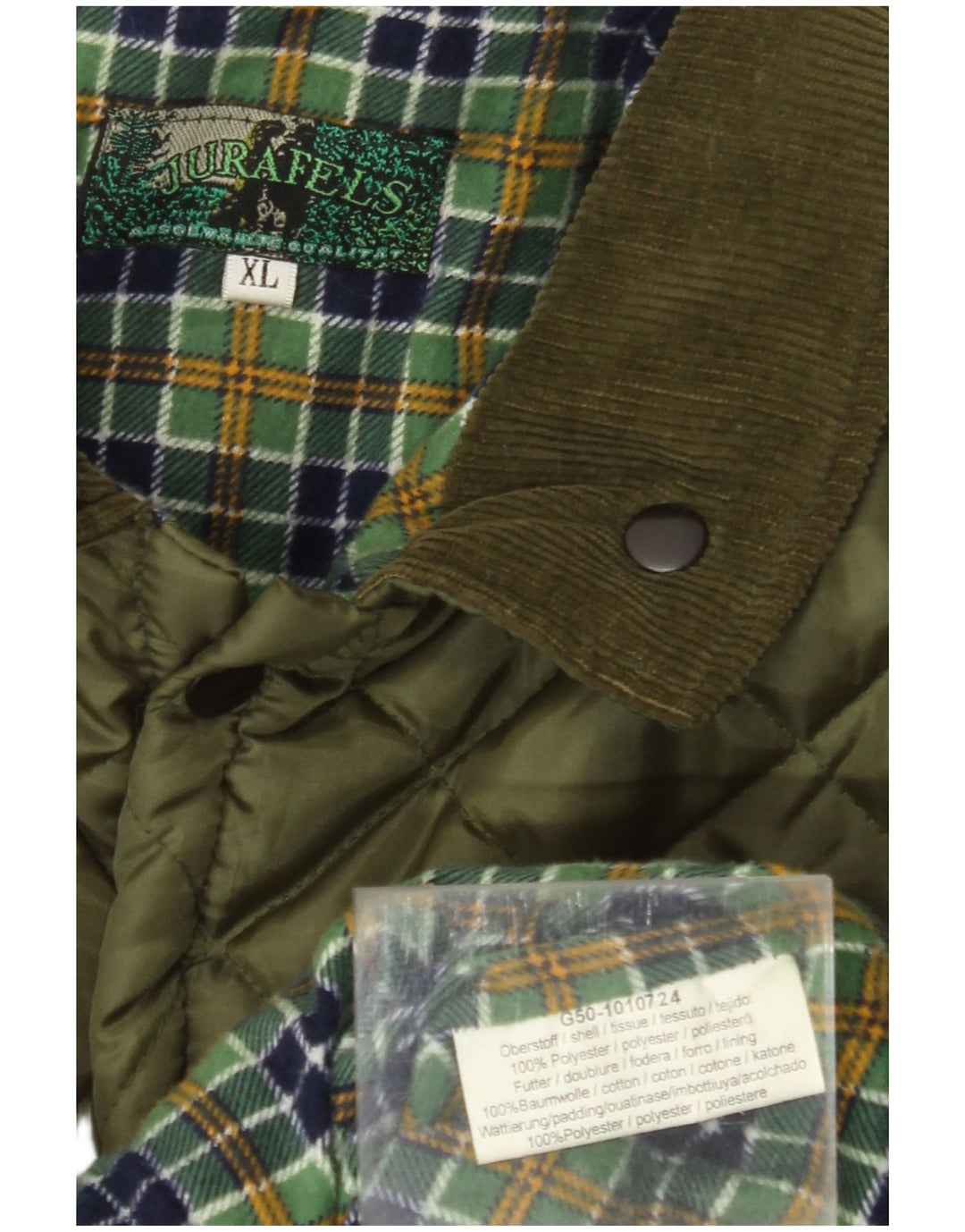 ВИНТАЖНАЯ Мужская стеганая куртка UK 42 XL Хаки Полиэстер