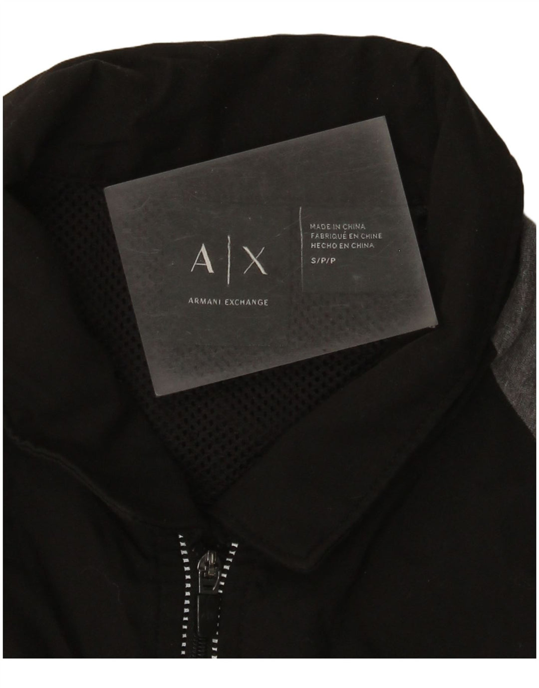 Мужская рубашка-поло с рисунком Armani Exchange, маленькая черная, с цветными блоками