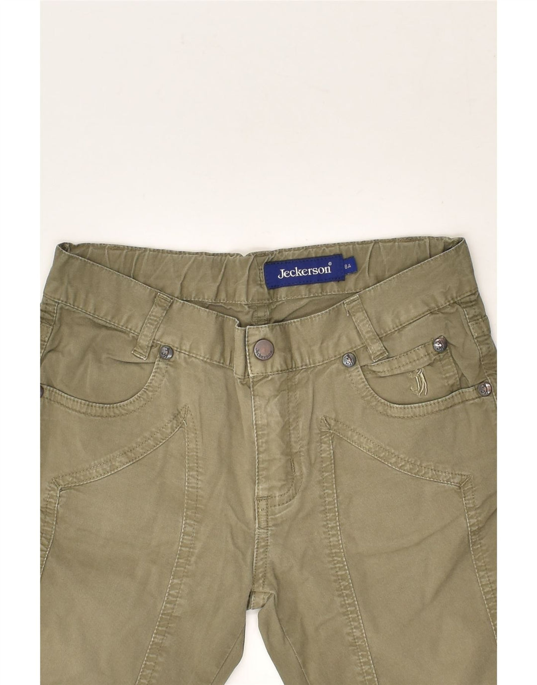 JECKERSON Boys Straight Casual Trousers 7-8 Years W24 L23 Khaki Cotton | Vintage Jeckerson | Thrift | Second-Hand Jeckerson | Used Clothing | Messina Hembry 