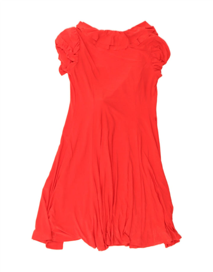 RALPH LAUREN Womens Ruffle Wrap Dress US 10 Large Red Polyester Vintage Ralph Lauren and Second-Hand Ralph Lauren from Messina Hembry 