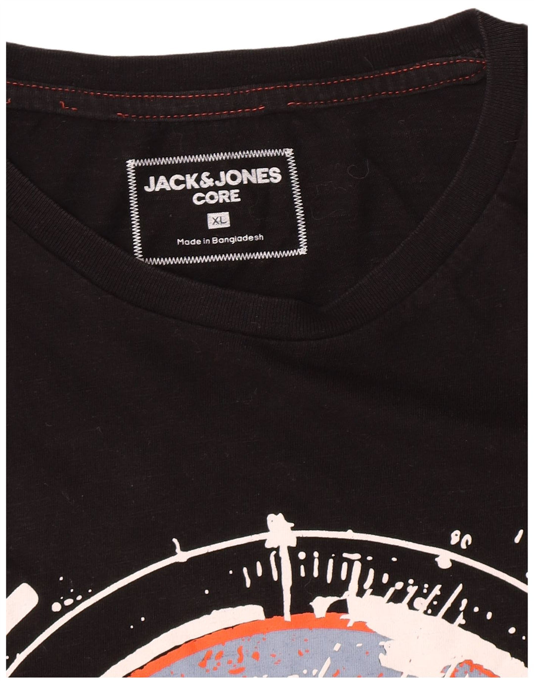 Мужская футболка с рисунком Jack & Jones Top XL черная
