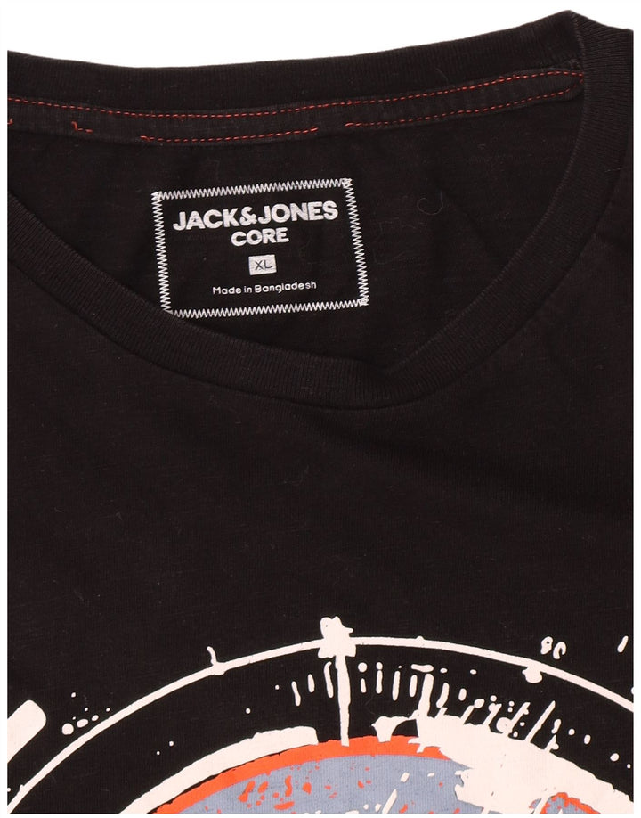 Мужская футболка с рисунком Jack & Jones Top XL черная