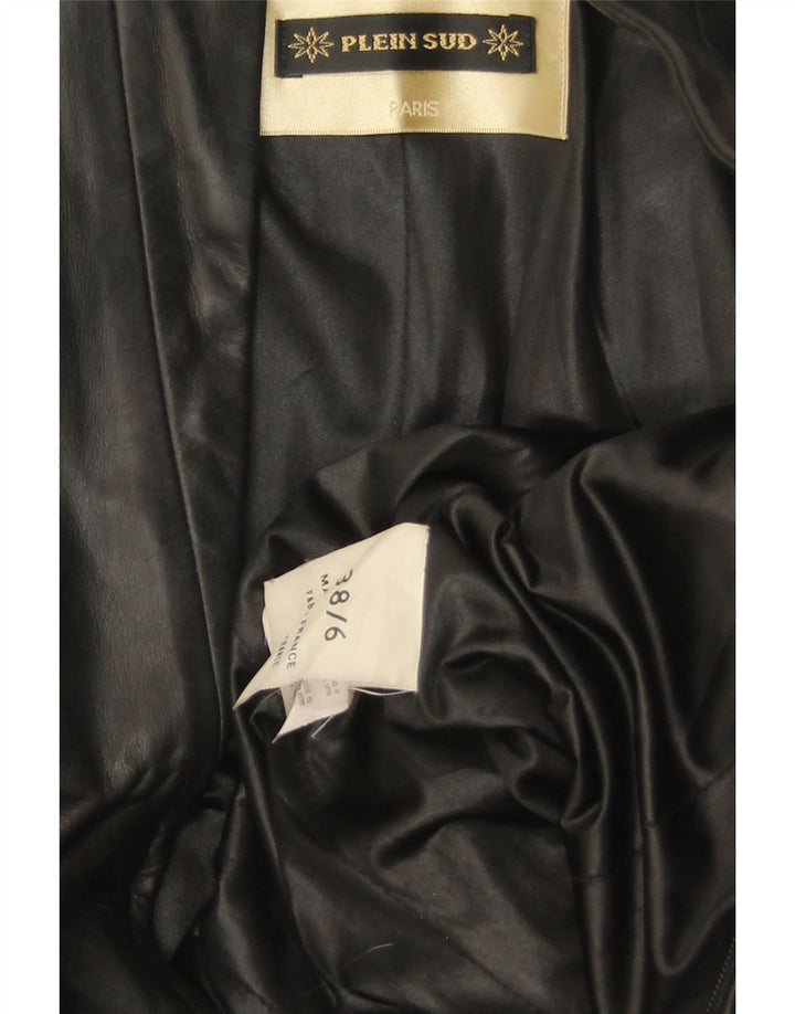 Plein Sud Женское кожаное пальто EU 38 Среднее черное кожаное