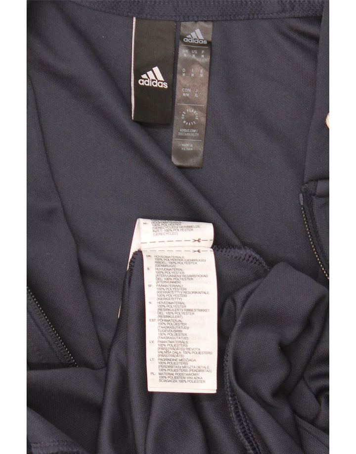 ADIDAS Мужской свитер с капюшоном на молнии Aeroready, средний темно-синий, полиэстер