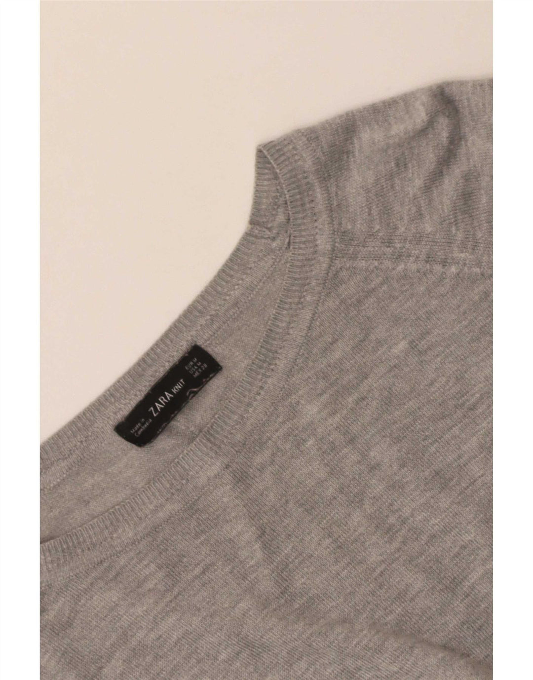 Женский укороченный свитер с вырезом лодочкой Zara UK 14, средний серый цвет