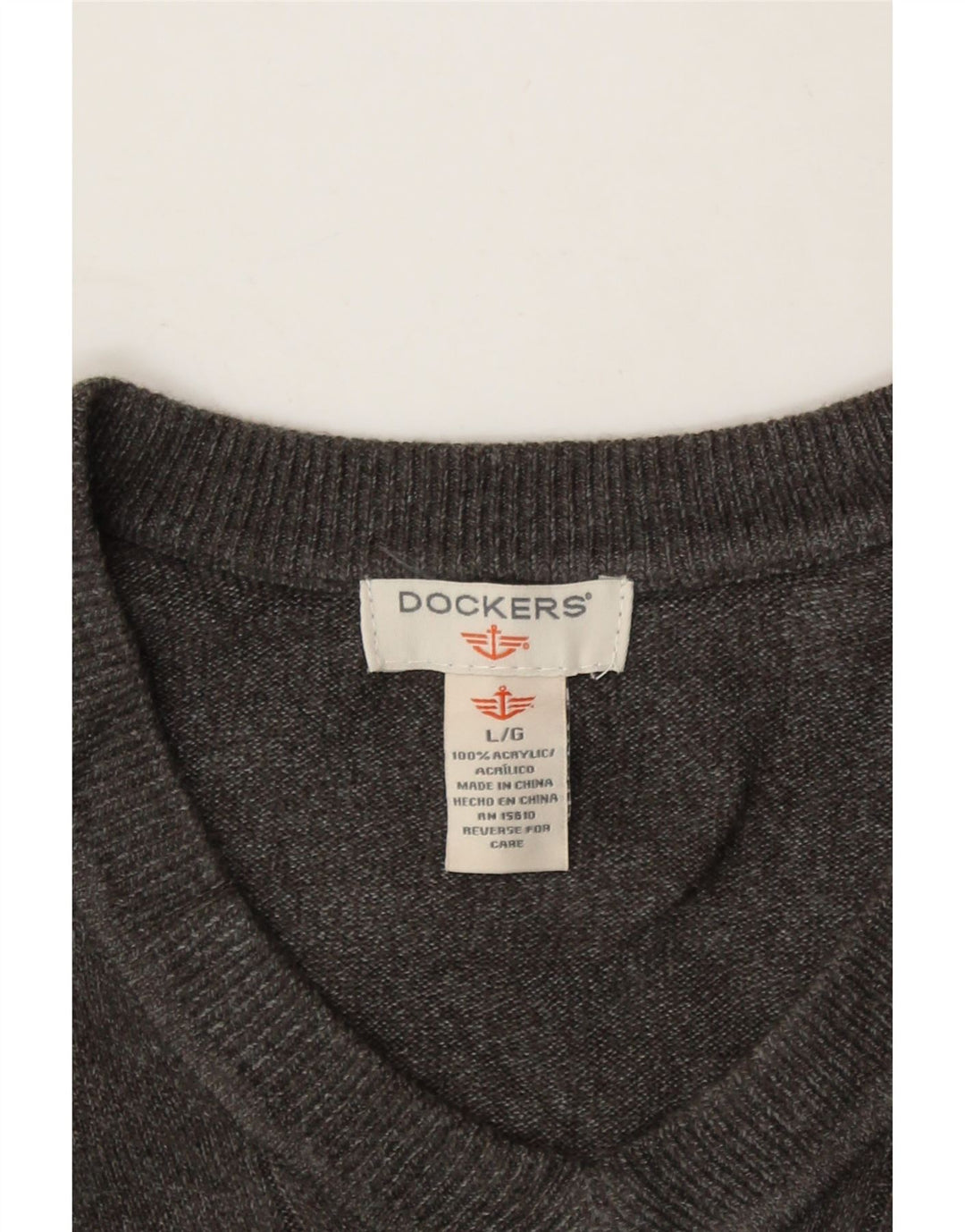 DOCKERS Mens Vest Tank Top Large Grey Acrylic Vintage Dockers and Second-Hand Dockers from Messina Hembry 
