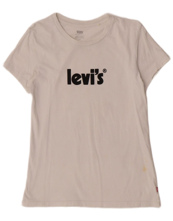 Женская футболка с рисунком Levi's Top UK 10, маленькая белая