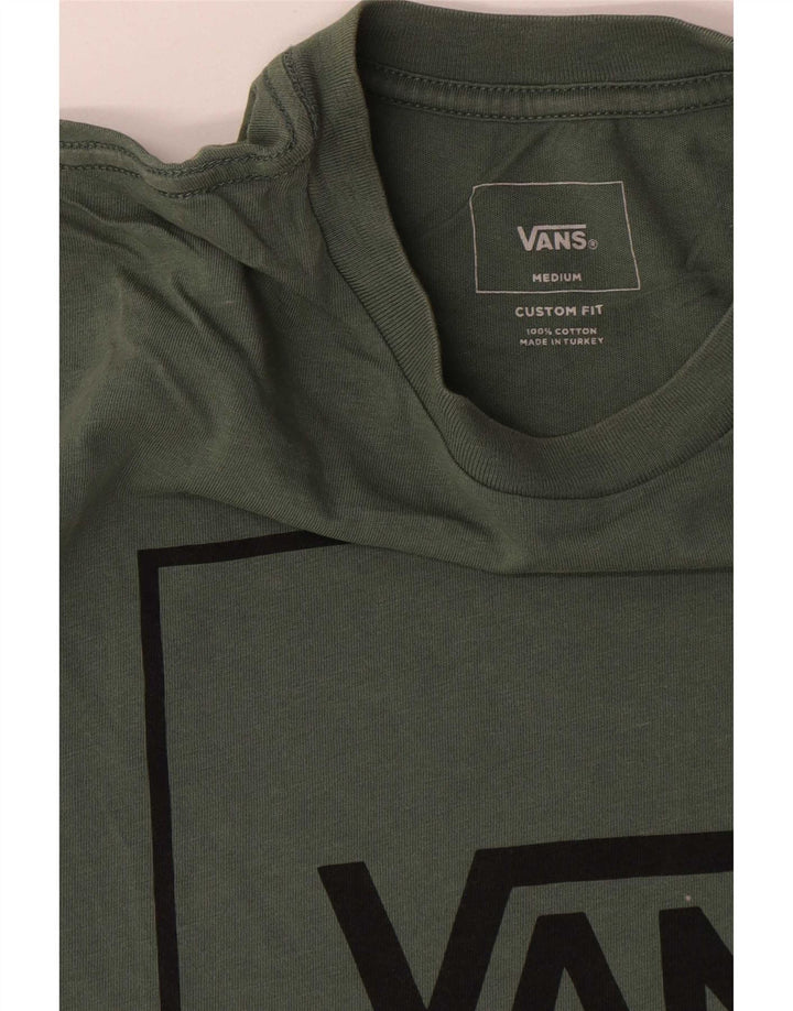 Мужская футболка с графическим рисунком Vans на заказ, хлопковый топ среднего зеленого цвета