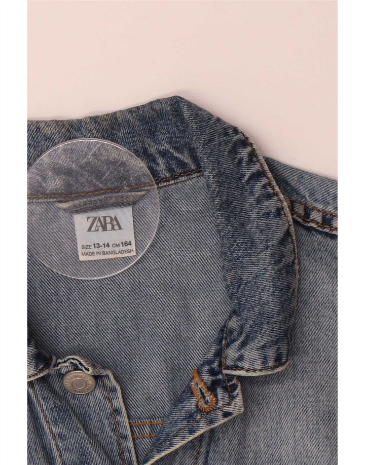 Джинсовая куртка Zara для мальчиков 13–14 лет, синяя