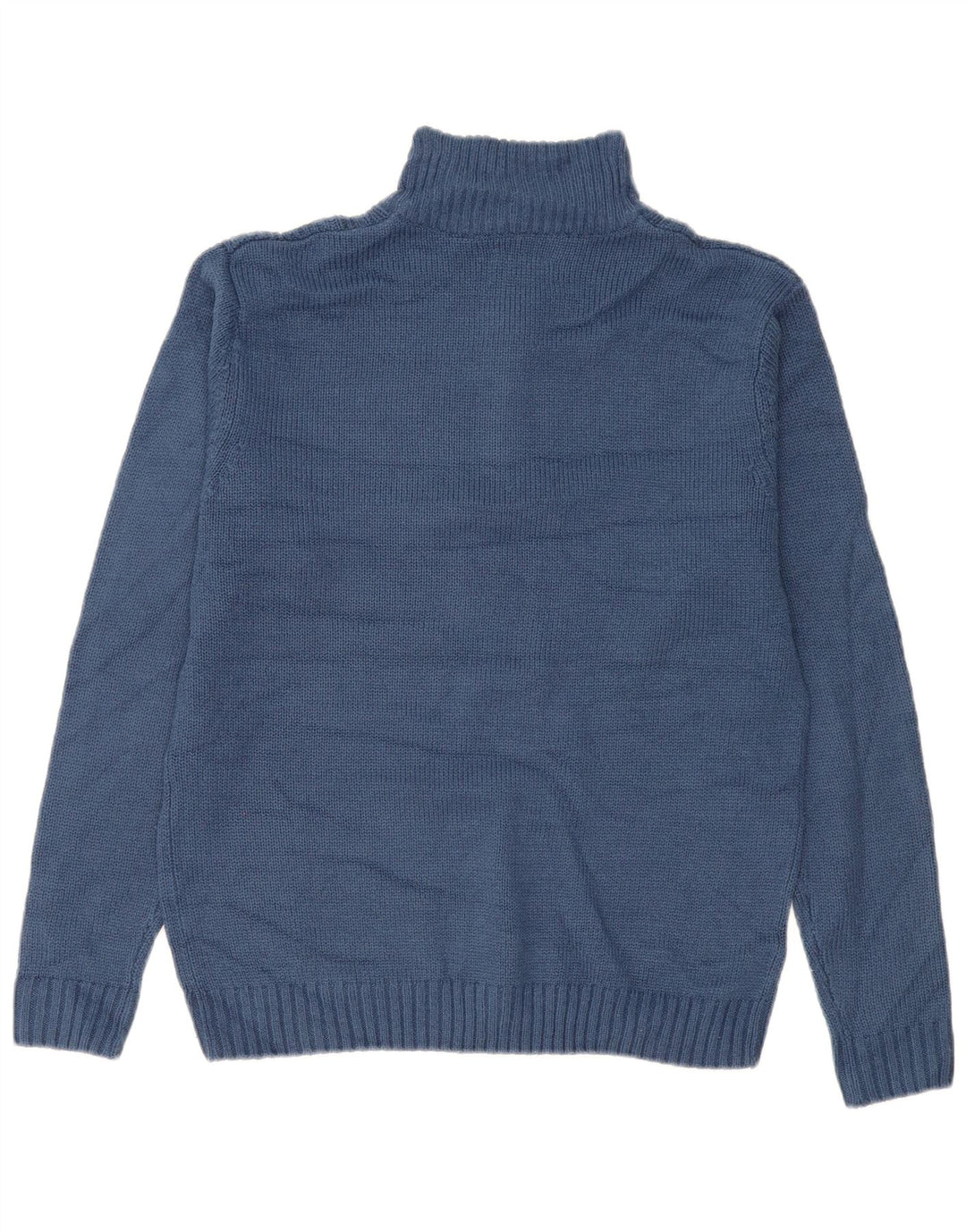 PIERRE CARDIN Mens Zip Neck Jumper Sweater Large Blue Acrylic