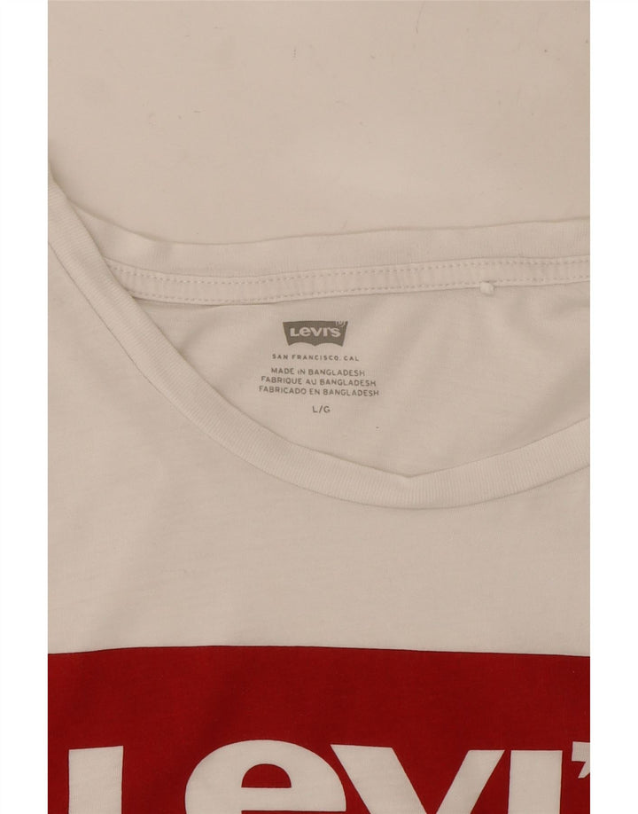 Женская футболка с рисунком LEVI'S Top UK 16, большая белая