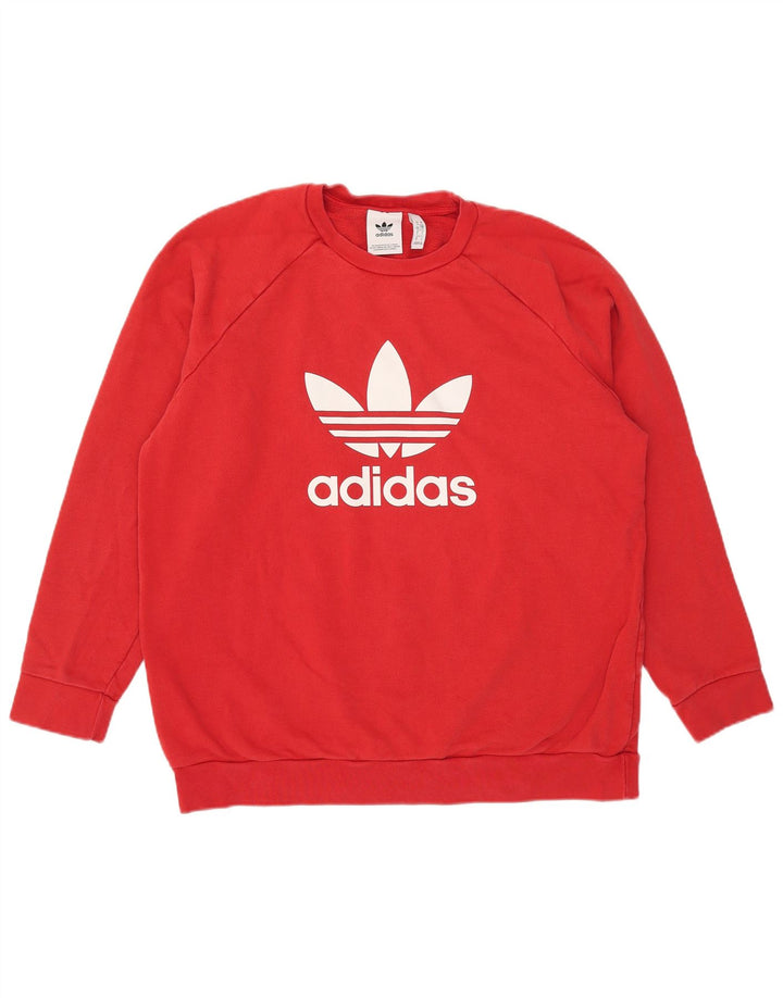 Мужской свитшот Adidas с графическим рисунком, большой красный хлопковый джемпер