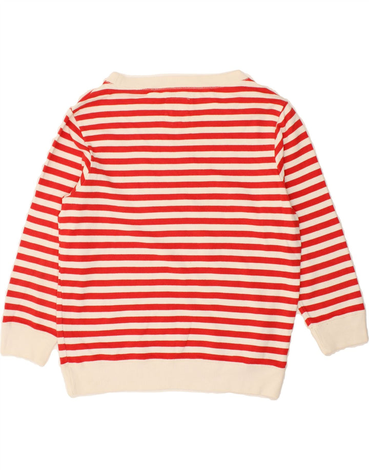 JACK WILLS Womens Sweatshirt Jumper UK 12 Medium Red Striped Cotton Vintage Jack Wills and Second-Hand Jack Wills from Messina Hembry 