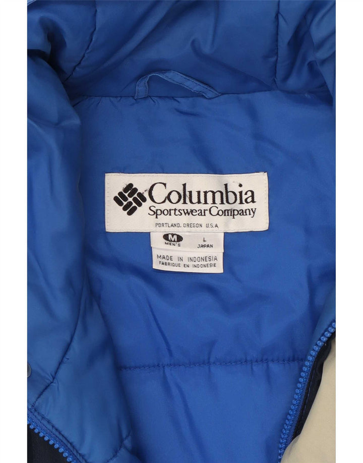 Мужская лыжная куртка Columbia с капюшоном UK 38, средний синий с цветными блоками