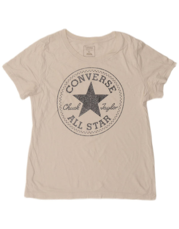 Converse Womens Chuck Taylor Classic Fit Graphic T-Shirt Top UK 18 XL White