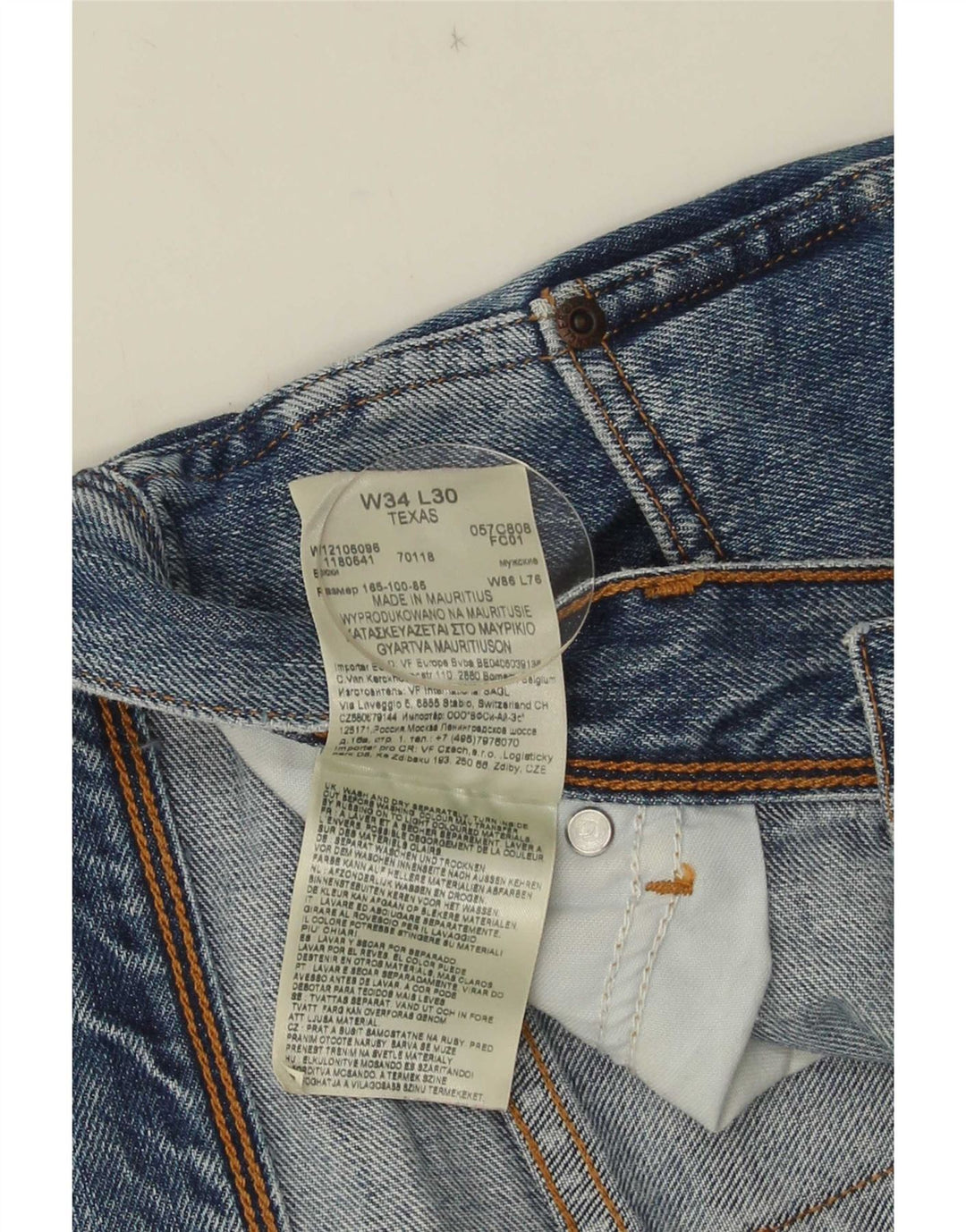 Мужские прямые джинсы Wrangler Texas W34 L30, синий хлопок